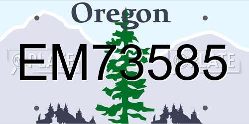 EM73585 Oregon License Plate
