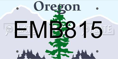 EMB815 Oregon License Plate