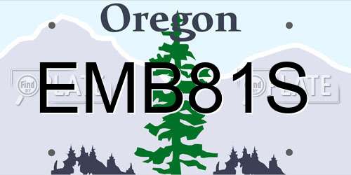 EMB81S Oregon License Plate