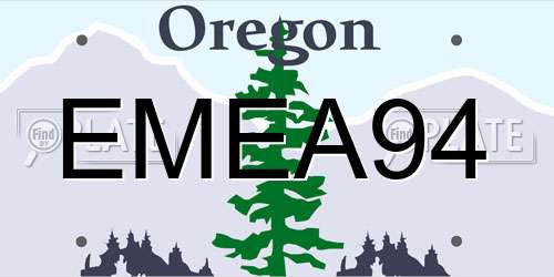 EMEA94 Oregon License Plate