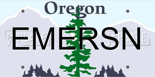EMERSN Oregon License Plate