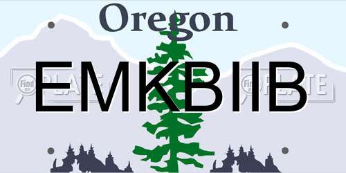 EMKBIIB Oregon License Plate