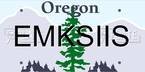 EMKSIIS Oregon License Plate