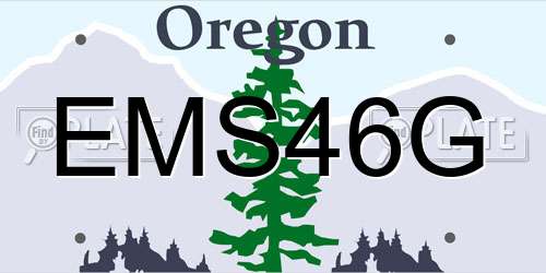 EMS46G Oregon License Plate