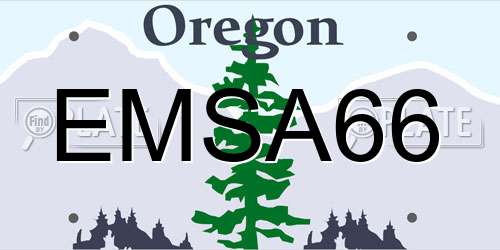 EMSA66 Oregon License Plate