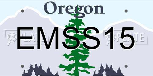 EMSS15 Oregon License Plate