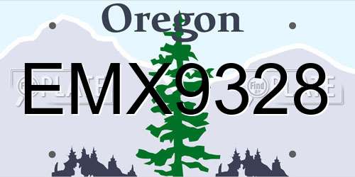 EMX9328 Oregon License Plate
