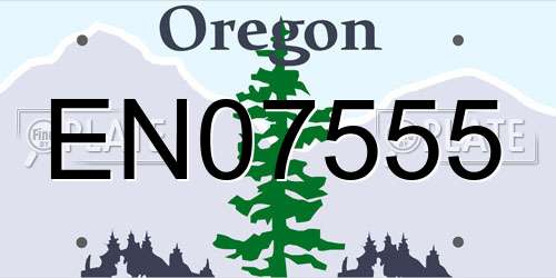 EN07555 Oregon License Plate