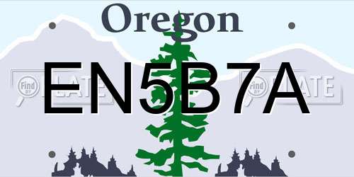 EN5B7A Oregon License Plate