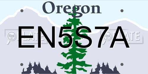 EN5S7A Oregon License Plate