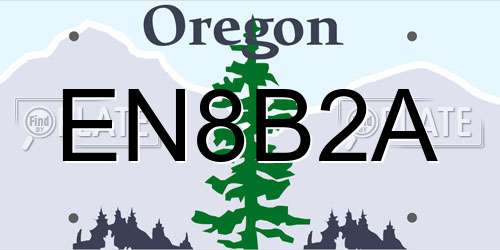 EN8B2A Oregon License Plate