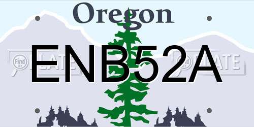 ENB52A Oregon License Plate