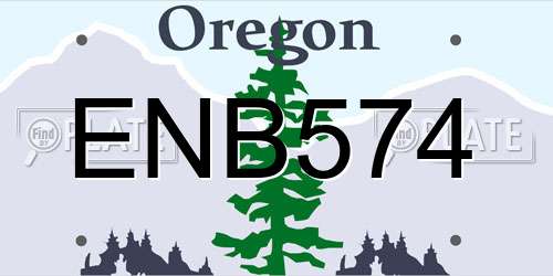ENB574 Oregon License Plate