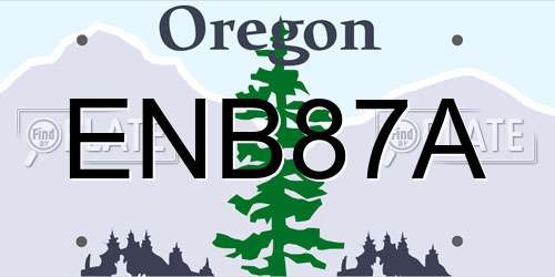 ENB87A Oregon License Plate