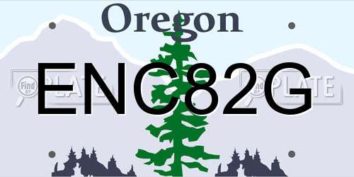 ENC82G Oregon License Plate
