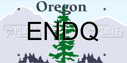 ENDQ Oregon License Plate