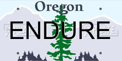ENDURE Oregon License Plate