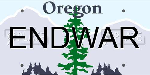 ENDWAR Oregon License Plate