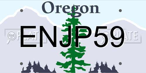 ENJP59 Oregon License Plate