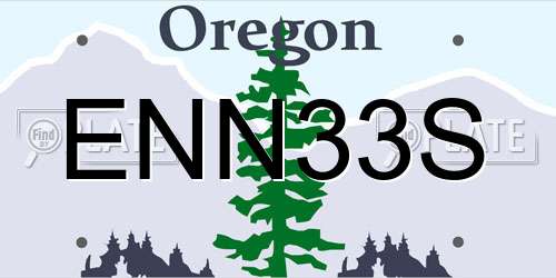 ENN33S Oregon License Plate
