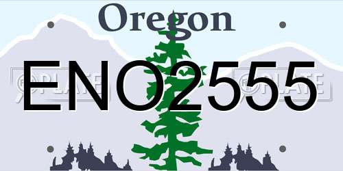 ENO2555 Oregon License Plate