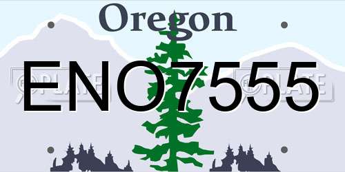 ENO7555 Oregon License Plate