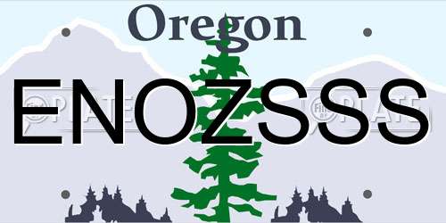 ENOZSSS Oregon License Plate