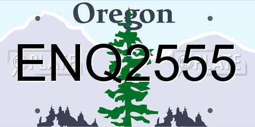 ENQ2555 Oregon License Plate