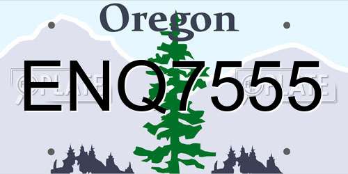 ENQ7555 Oregon License Plate