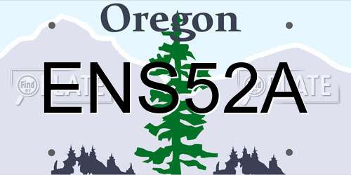 ENS52A Oregon License Plate