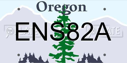 ENS82A Oregon License Plate