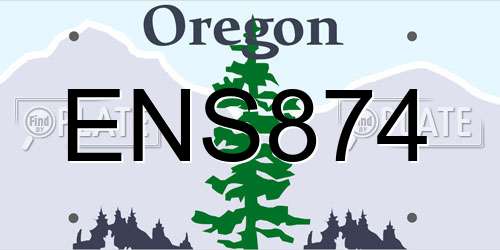 ENS874 Oregon License Plate