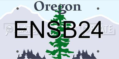 ENSB24 Oregon License Plate