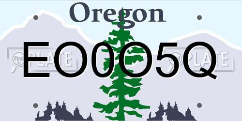 EO0O5Q Oregon License Plate