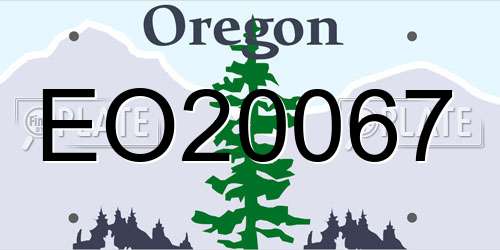 EO20067 Oregon License Plate