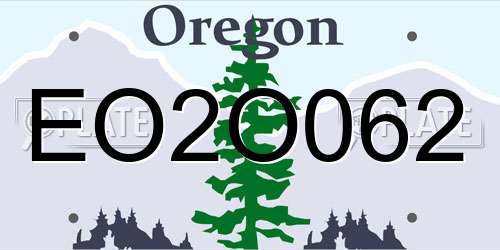 EO2O062 Oregon License Plate