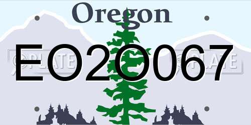 EO2O067 Oregon License Plate
