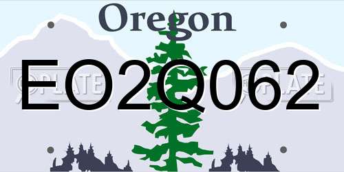 EO2Q062 Oregon License Plate