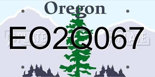 EO2Q067 Oregon License Plate