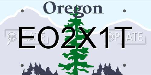 EO2X1T Oregon License Plate