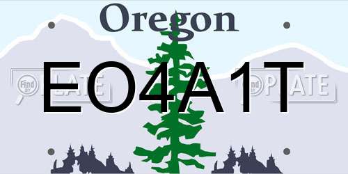 EO4A1T Oregon License Plate