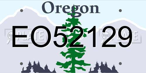 EO52129 Oregon License Plate