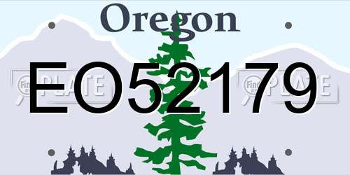 EO52179 Oregon License Plate