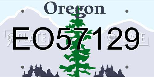 EO57129 Oregon License Plate