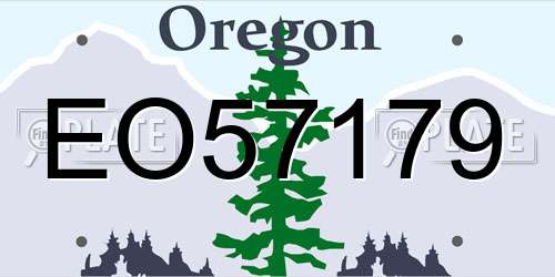EO57179 Oregon License Plate