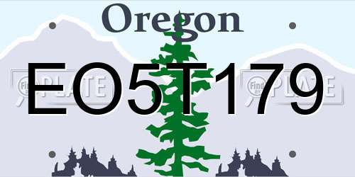 EO5T179 Oregon License Plate
