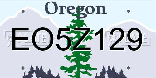 EO5Z129 Oregon License Plate