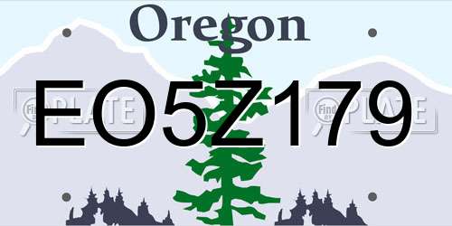 EO5Z179 Oregon License Plate