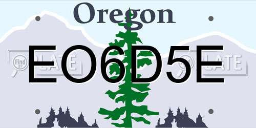 EO6D5E Oregon License Plate