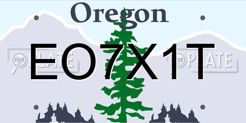 EO7X1T Oregon License Plate